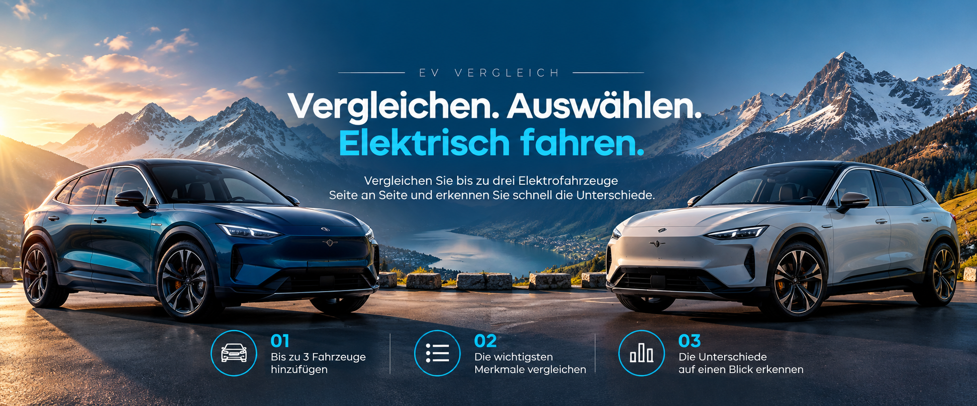 Elektrofahrzeuge direkt miteinander vergleichen