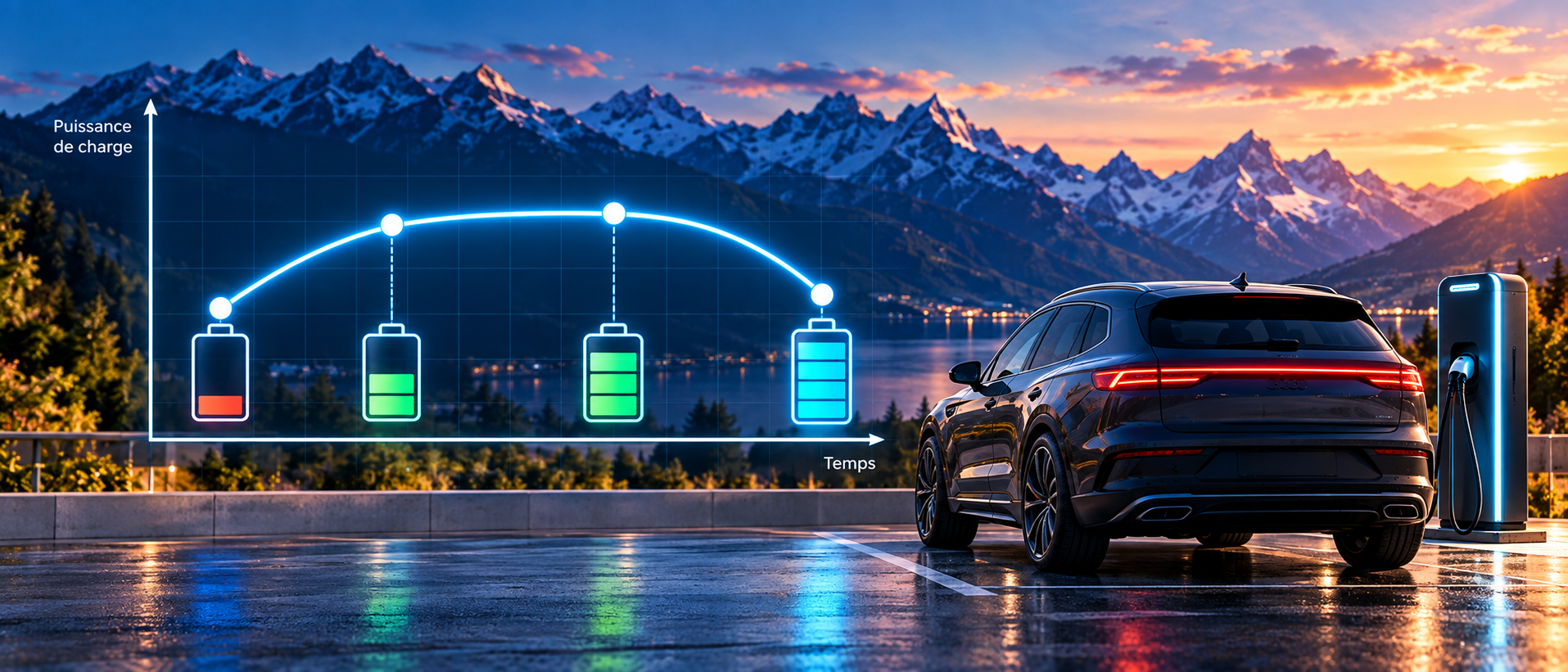 Courbe de puissance d'une recharge rapide