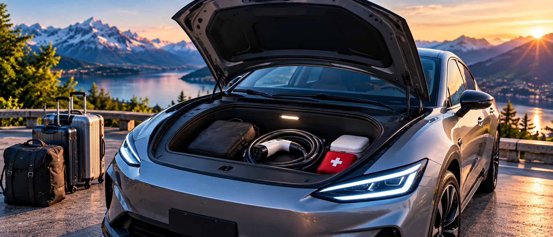 Frunk ou coffre avant d'une voiture électrique